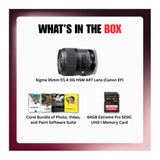 Sigma 35mm f/1.4 DG HSM ART Full-Frame Sensor Lens (Canon EF) Bundle