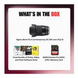 Sigma 16mm F1.4 Contemporary DC DN APS-C Format Lens (Fuji X) Bundle