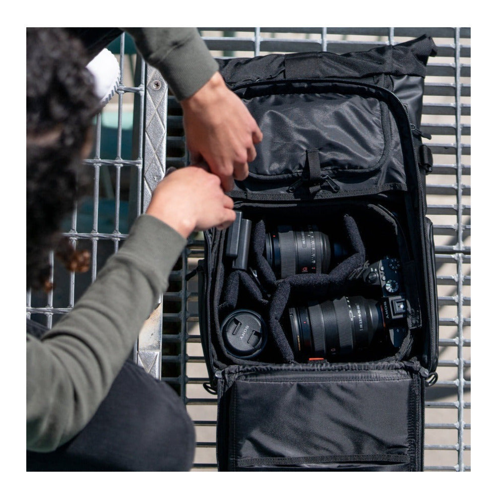 Wandrd PRVKE Backpack  Weather-Resistant and Expandable Bundle (Black) (Open Box)