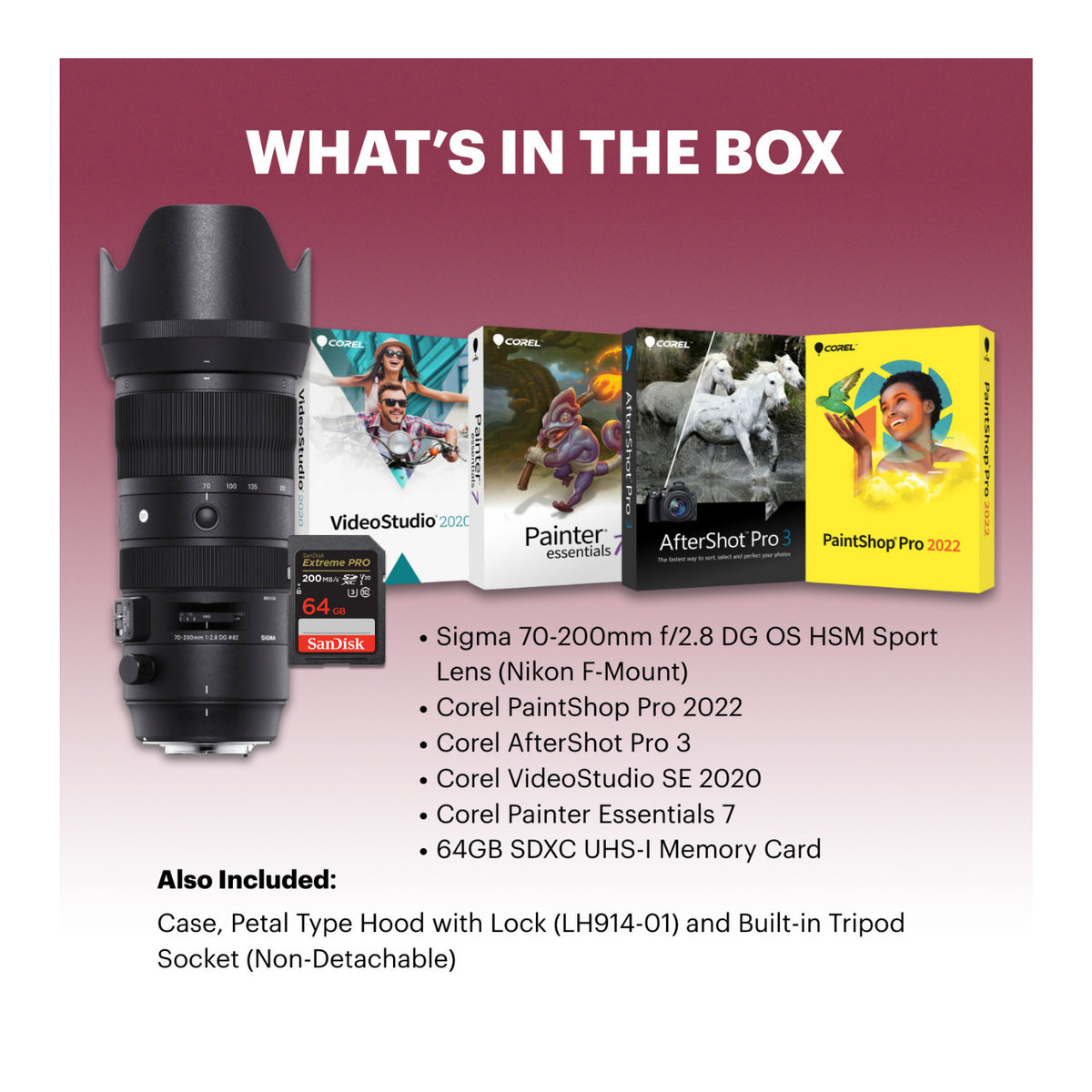 Sigma 70-200mm f/2.8 DG OS HSM Sport Lens (Nikon F-Mount) and Accessories Bundle