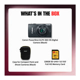 Canon PowerShot ELPH 360 HS 20.2 MP CMOS Sensor Digital Camera (Black) Bundle