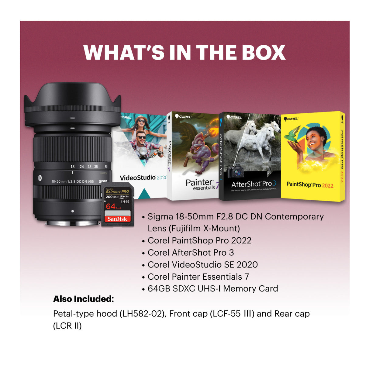 Sigma 18-50mm F2.8 DC DN Contemporary Lens (Fujifilm X-Mount) Bundle