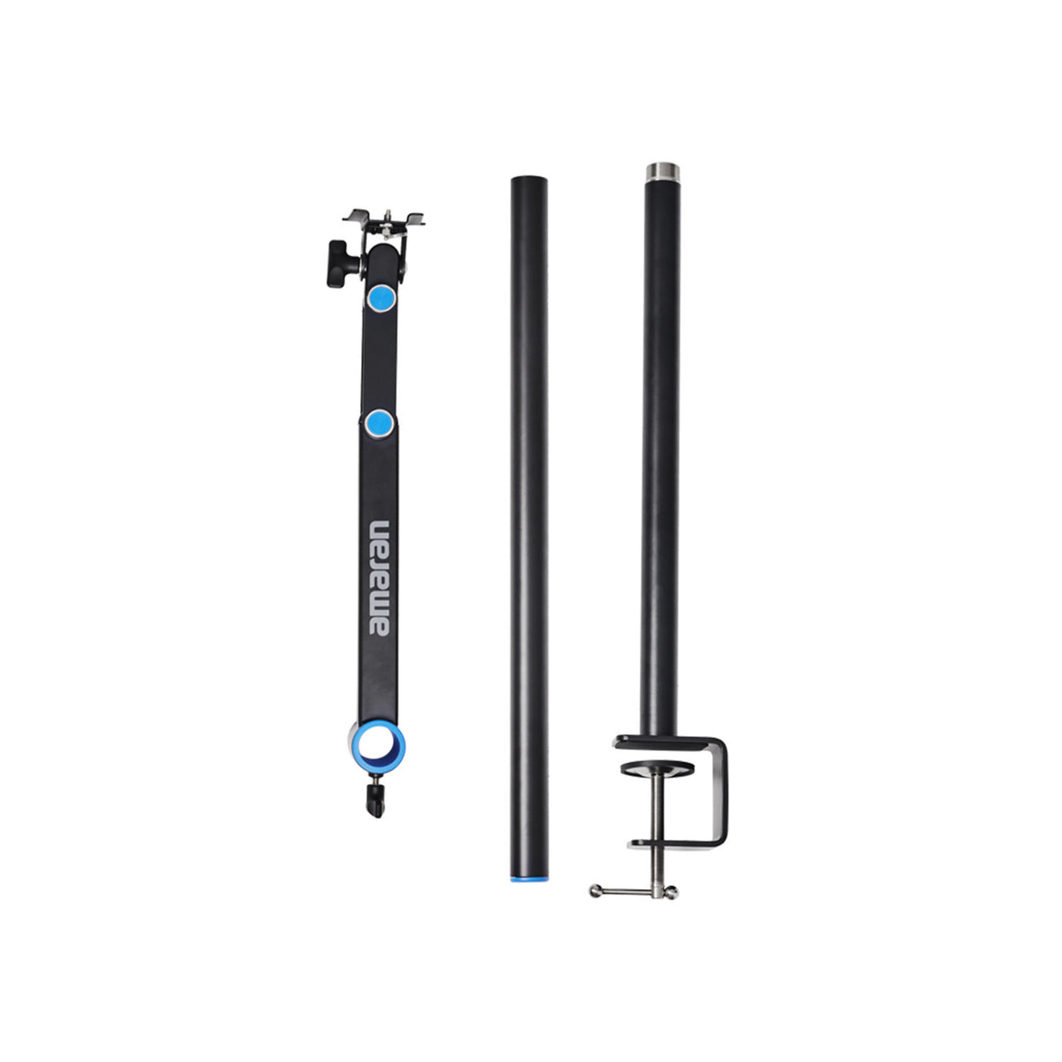 amaran Verge LED Panel Light (2-Pack Charcoal) with 2 x Desk Clamp Stand (Black)