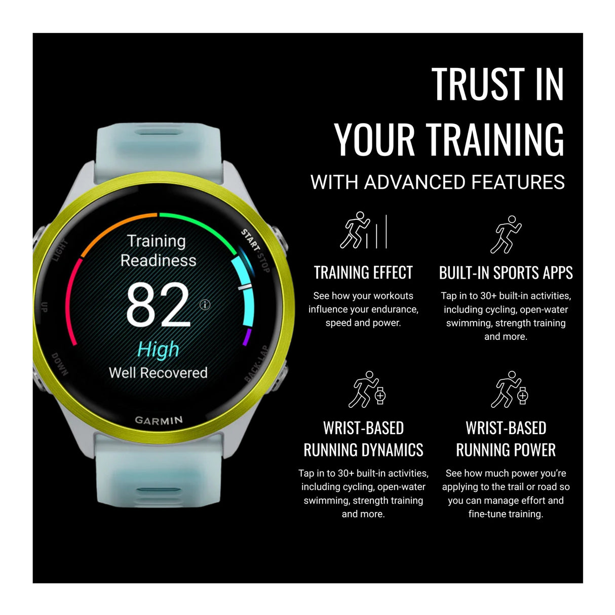 Garmin Forerunner 570 47mm Smartwatch (Amp Yellow/Whitestone Turquoise) and Accessories Bundle