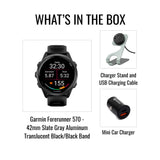 Garmin Forerunner 570 42mm GPS Running Smartwatch (Slate Gray/Black Band) Bundle