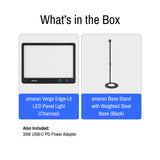 Amaran Verge Edge-Lit LED Panel Light Flicker-Free(Charcoal, US) with Base Stand