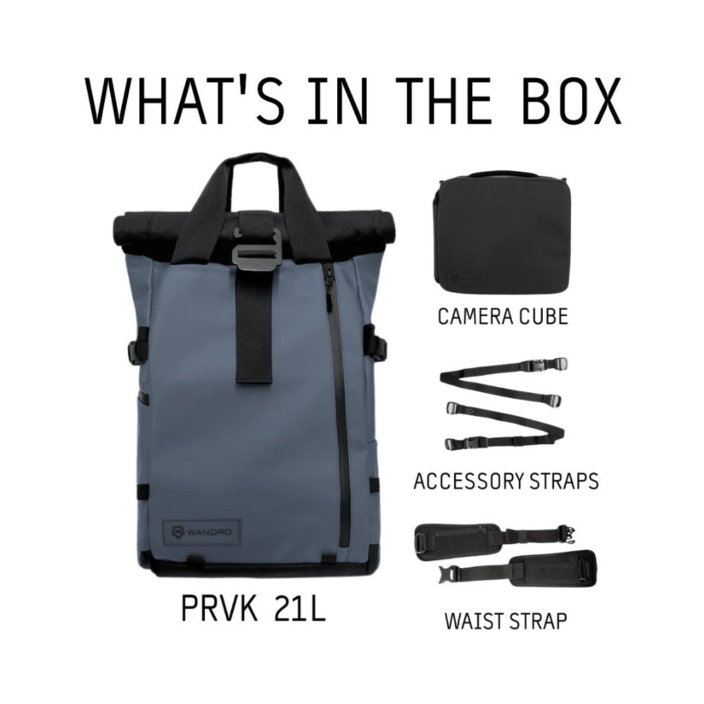 WANDRD PRVKE 21L Weather-Resistant Backpack (Aegean Blue, Photography Bundle) (Open Box)