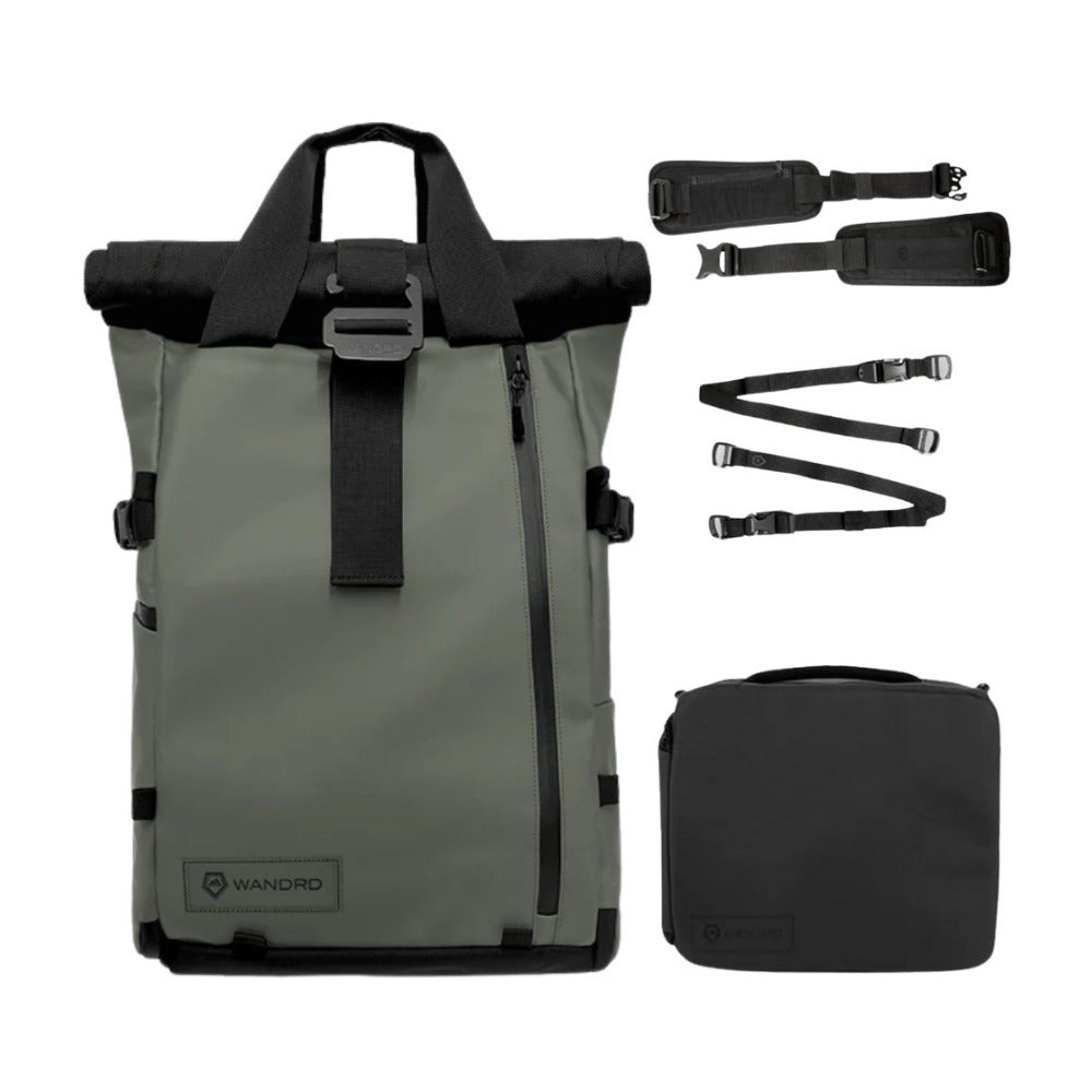 WANDRD PRVKE 21L Weather-Resistant Backpack (Wasatch Green, Photography Bundle) (Open Box)