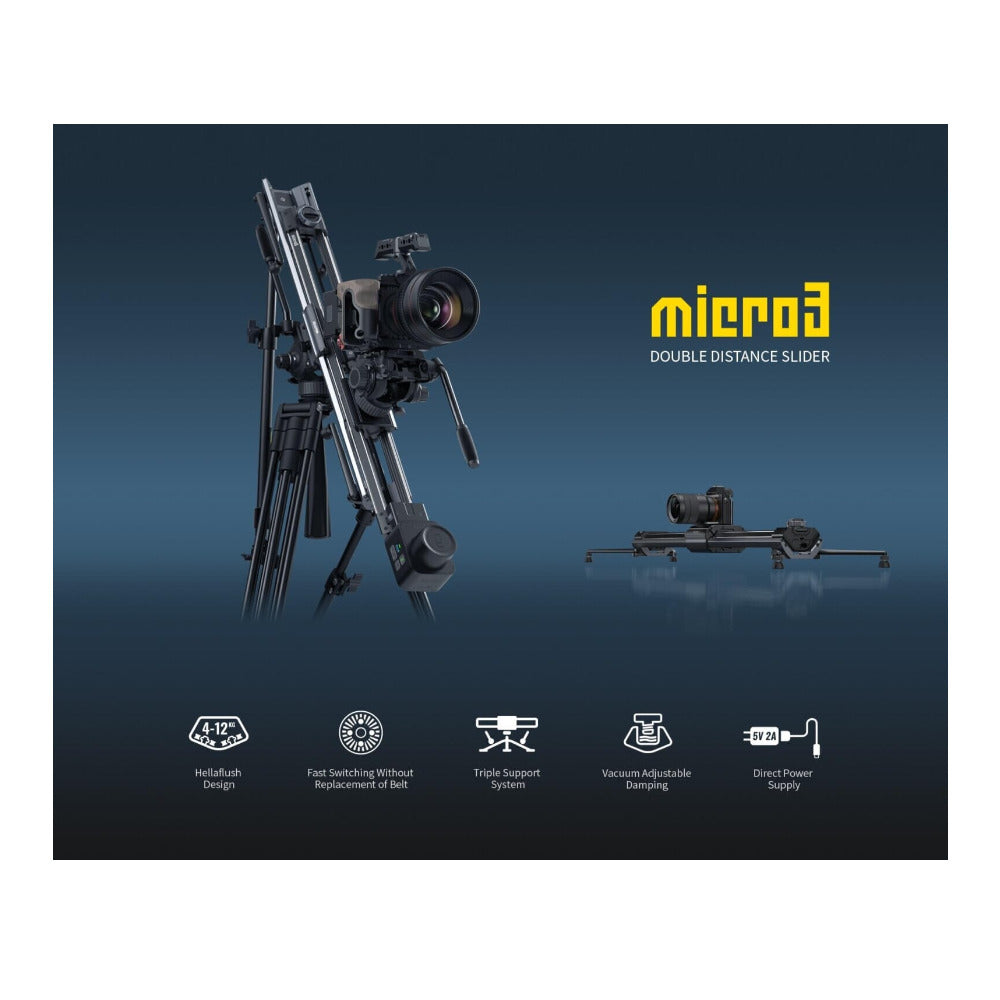 Zeapon Micro3 E1000 Double Distance Slider with Motor and PONS Pan Kit (24.4in)