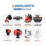 Fotopro X-Airfly Max Tripod with Detachable Monopod and Phone Holder (Orange)