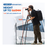 Fotopro X-Airfly Max Tripod with Detachable Monopod and Phone Holder (Orange)