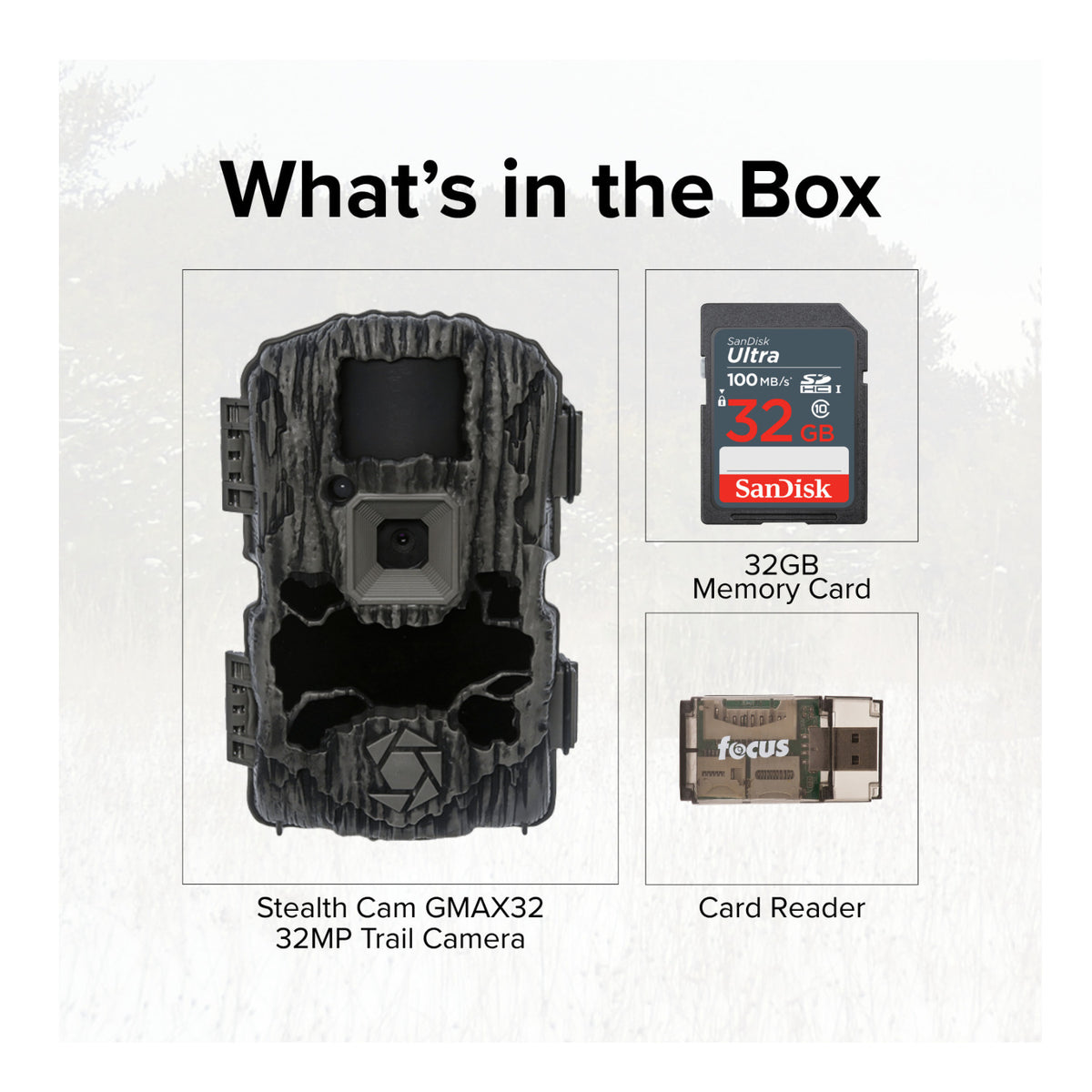 Stealth Cam GMAX32 - 32MP 1080p HD Video Trail Camera with 32GB Memory Card Kit