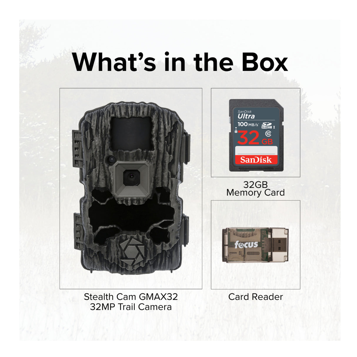 Stealth Cam GMAX32 - 32MP 1080p HD Video Trail Camera with 32GB Memory Card Kit