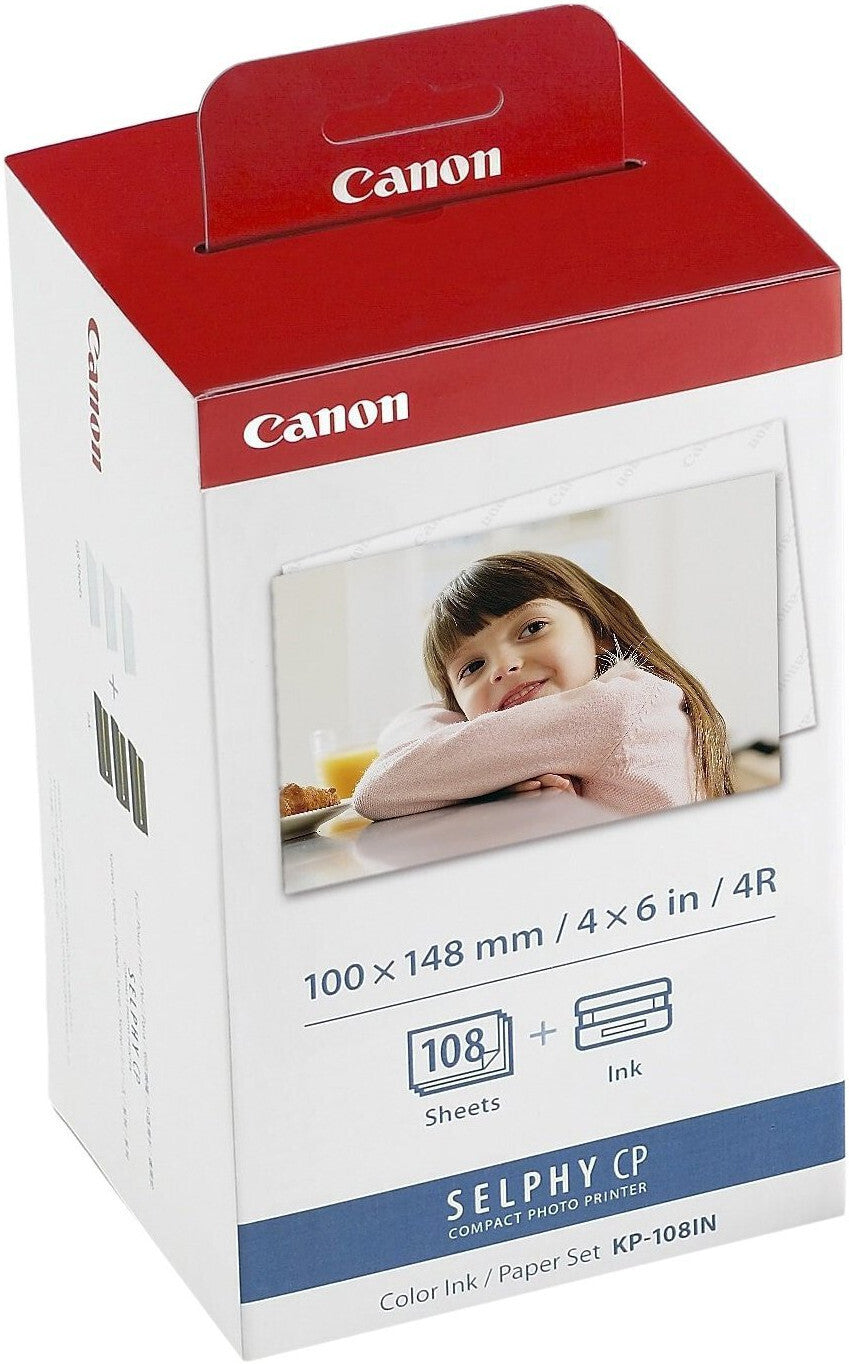 Canon KP-108IN Color Ink 108 Sheet 4x6 Paper Set (2-Pack) Bundle