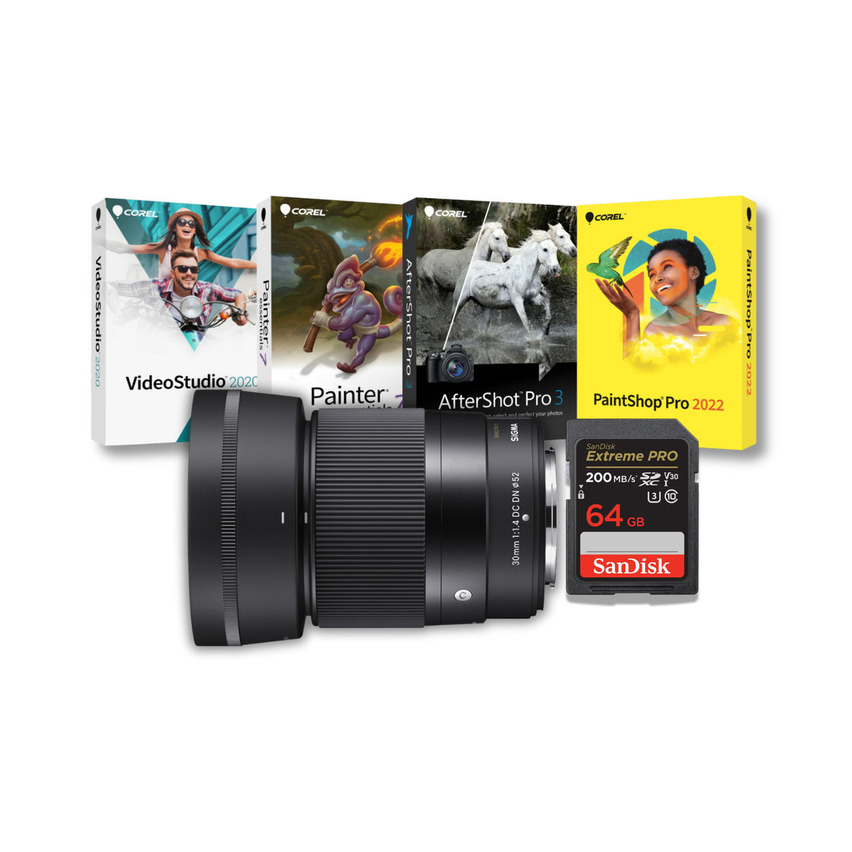 Sigma 30mm F1.4 Contemporary DC DN Multilayer Coating Lens (Fuji X Mount) Bundle