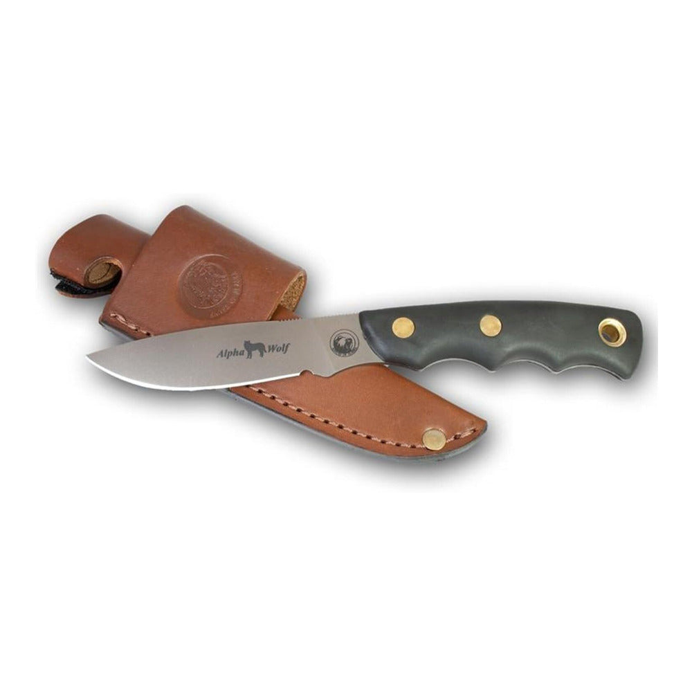 Knives of Alaska Alpha Wolf Knife  Full Tang with Razor-Sharp Drop Point Blade
