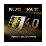Lexar 640GB Professional GOLD CFexpress 4.0 Type A Memory Card