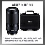 Tamron 70-300mm F/4.5-6.3 Di III RXD Lens with Weatherproof Hard Case Bundle