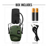 DEFY Slim BT Electronic Earmuffs with Bluetooth, 21 NRR, OD Green (Open Box)