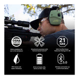 DEFY Slim BT Electronic Earmuffs with Bluetooth, 21 NRR, OD Green (Open Box)