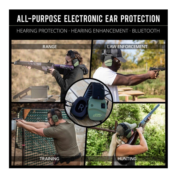 DEFY Slim BT Electronic Earmuffs with Bluetooth, 21 NRR, OD Green (Open Box)