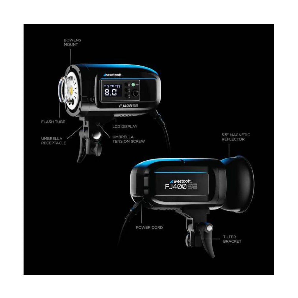 Westcott FJ400-SE 3-Light Studio Strobe Kit (110V) with Wireless Trigger (Open Box)