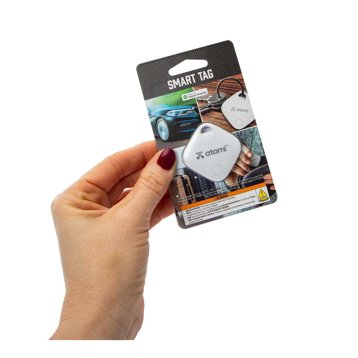 Atomi Smart Tag Tracker for Apple Devices Only (White)