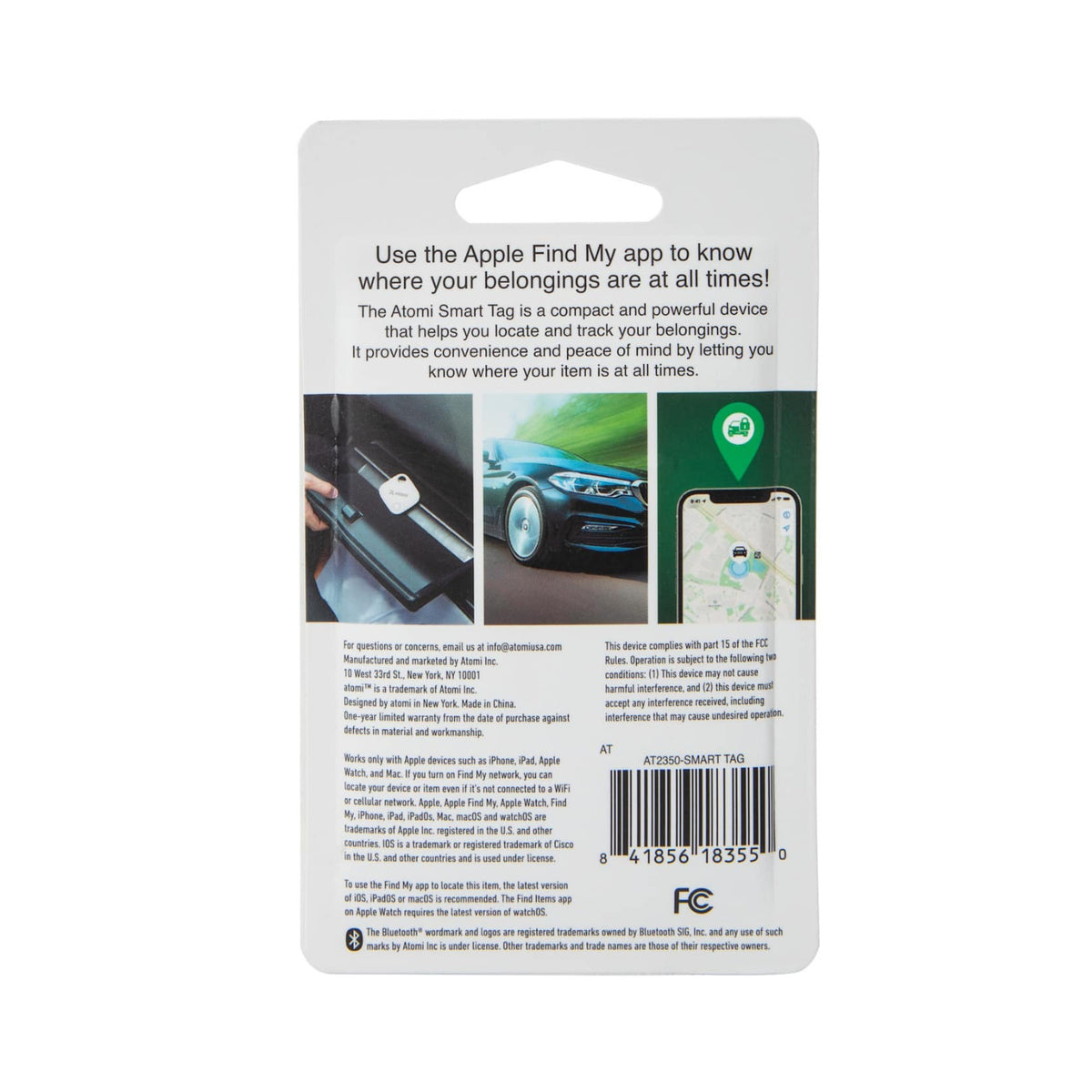 Atomi Smart Tag Tracker for Apple Devices Only (White)