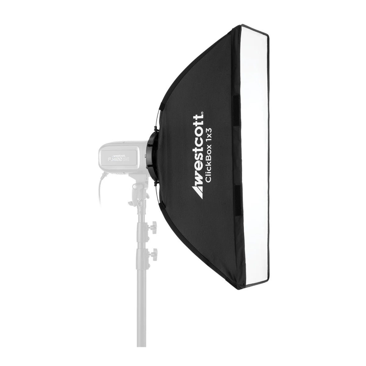 Westcott ClickBox 1x3 Softbox (Bowens) - Removable Diffuser, Silver Interior