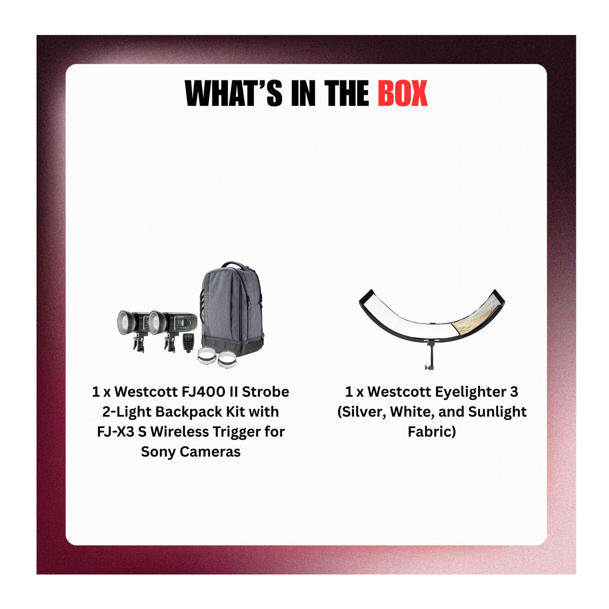 Westcott FJ400 II Strobe 2 Light Backpack Kit with FJ X3 S Trigger Bundle