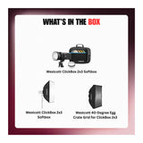 Westcott FJ400 II 400Ws Touchscreen Strobe with FJ Pro AC, DC Battery Bundle