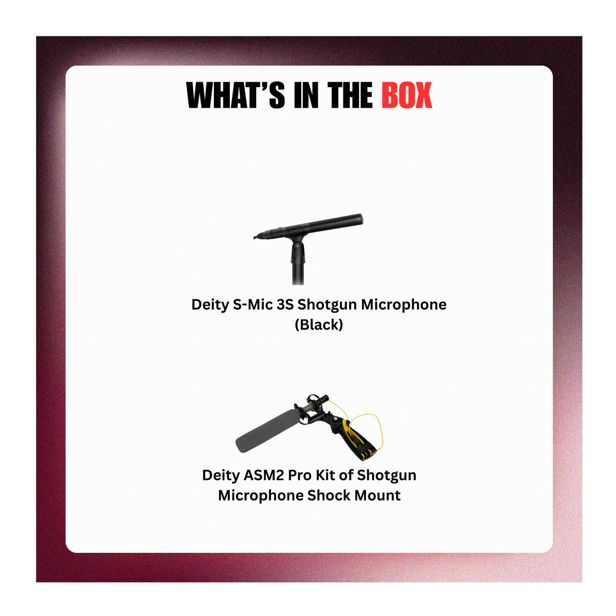 Deity S-Mic 3S Shotgun Microphone (Black) and ASM2 Pro Kit Bundle