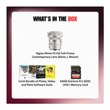 Sigma 24mm F2 DG Full-Frame Contemporary Lens (Silver, L Mount) Bundle