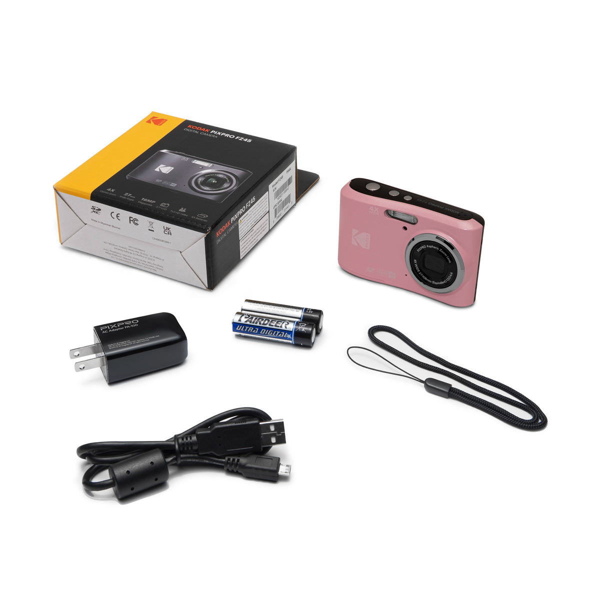 Kodak PixPro FZ45 Friendly Zoom 16MP 1080p Full HD Digital Camera (Pastel Pink) (Open Box)