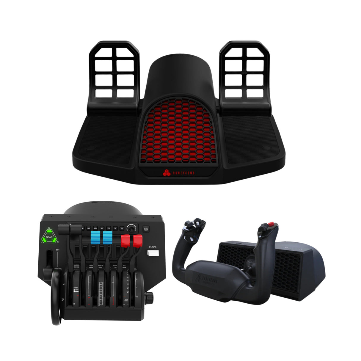 Honeycomb Aeronautical Charlie Rudder Pedals with Bravo Throttle Quadrant Bundle