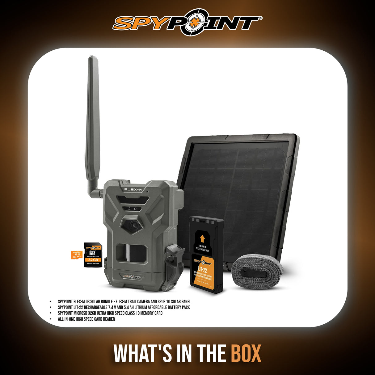 Skypoint FLEX-M Trail Camera, SPLB-10 Solar Panel Bundle with Accessories