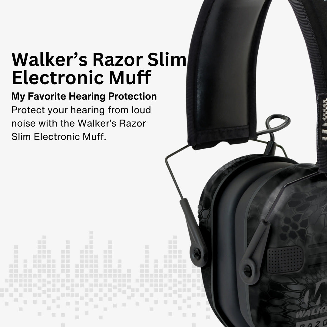 Walkers Razor Patriot Electronic Ear Muffs (Kryptek Camo) Bundle