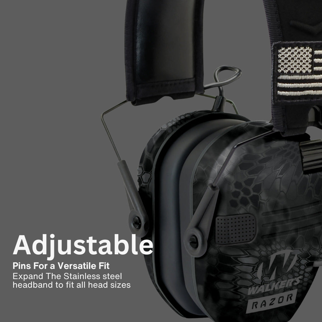Walkers Razor Patriot Electronic Ear Muffs (Kryptek Camo) Bundle