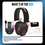 Walkers Razor Slim Electronic Ear Muffs (Black/Pink) Bundle