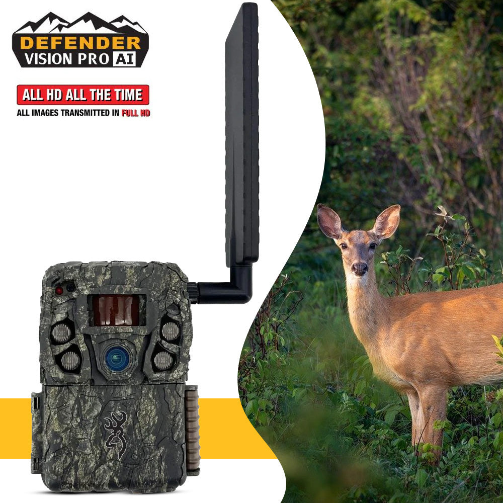 Browning Trail Camera Defender Wireless Vision Pro HD AI Trail Camera Bundle