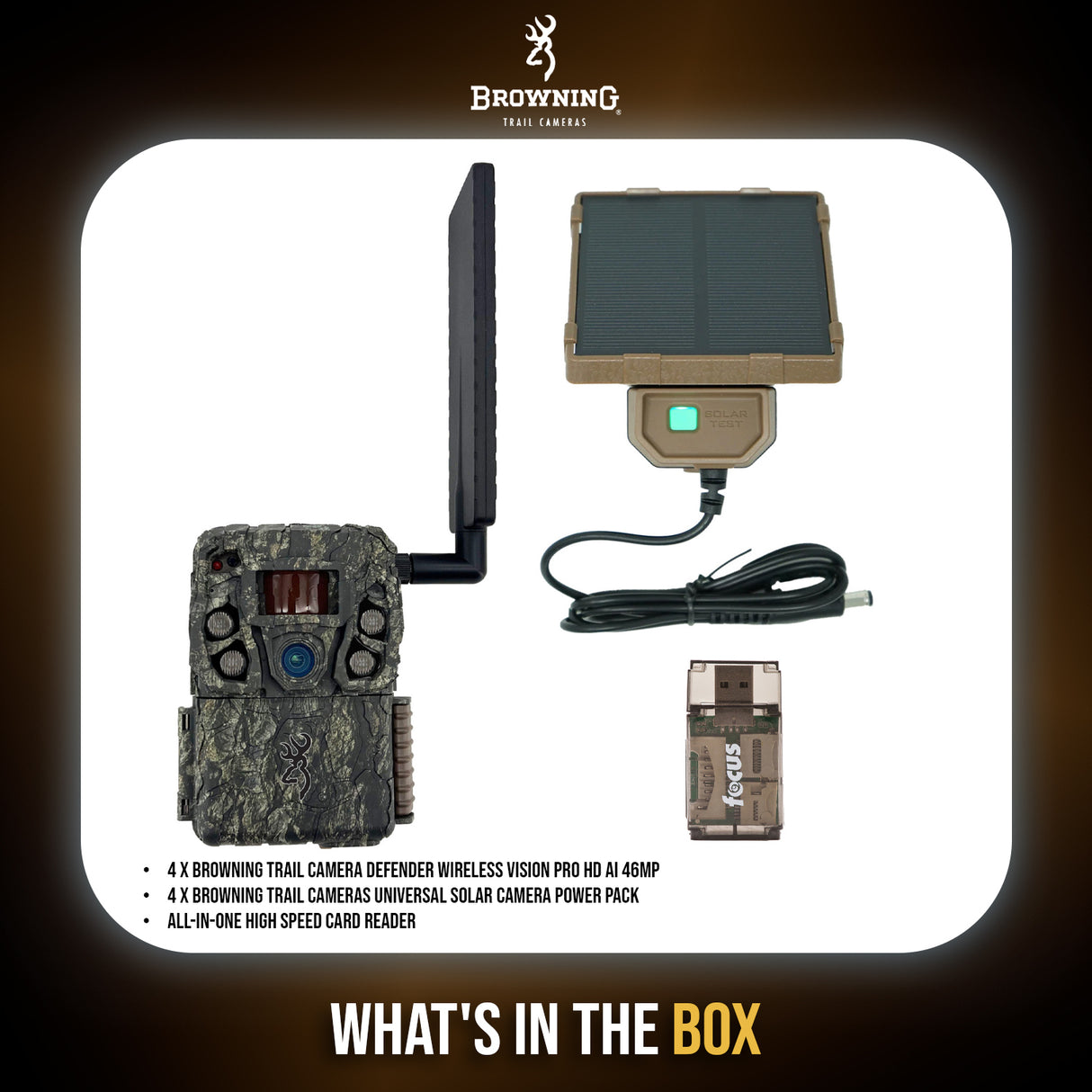 Browning Trail Camera Defender Wireless Vision Pro HD AI Trail Camera (4-Pack)