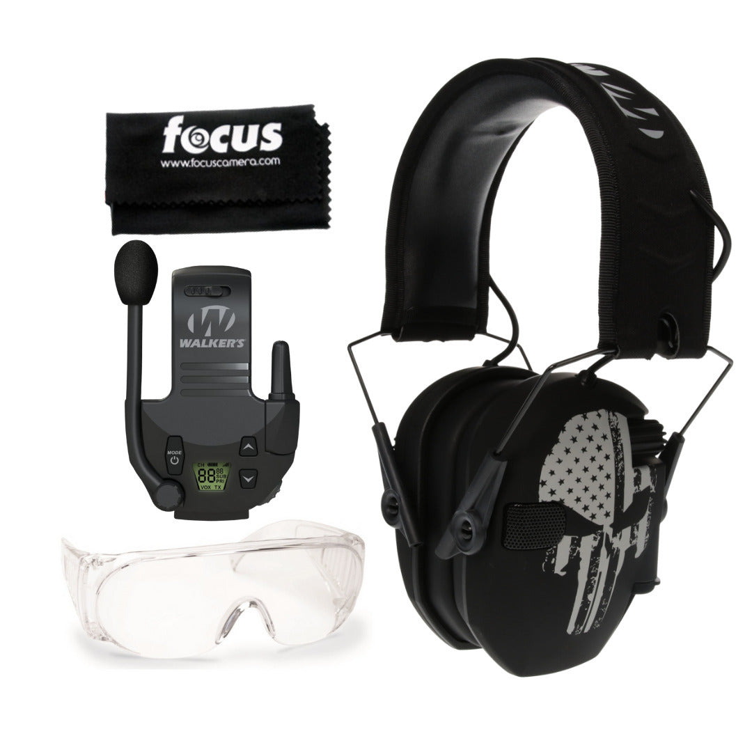 Walkers Razor Walkie Talkie Bundle with Ear Muffs and Accessories