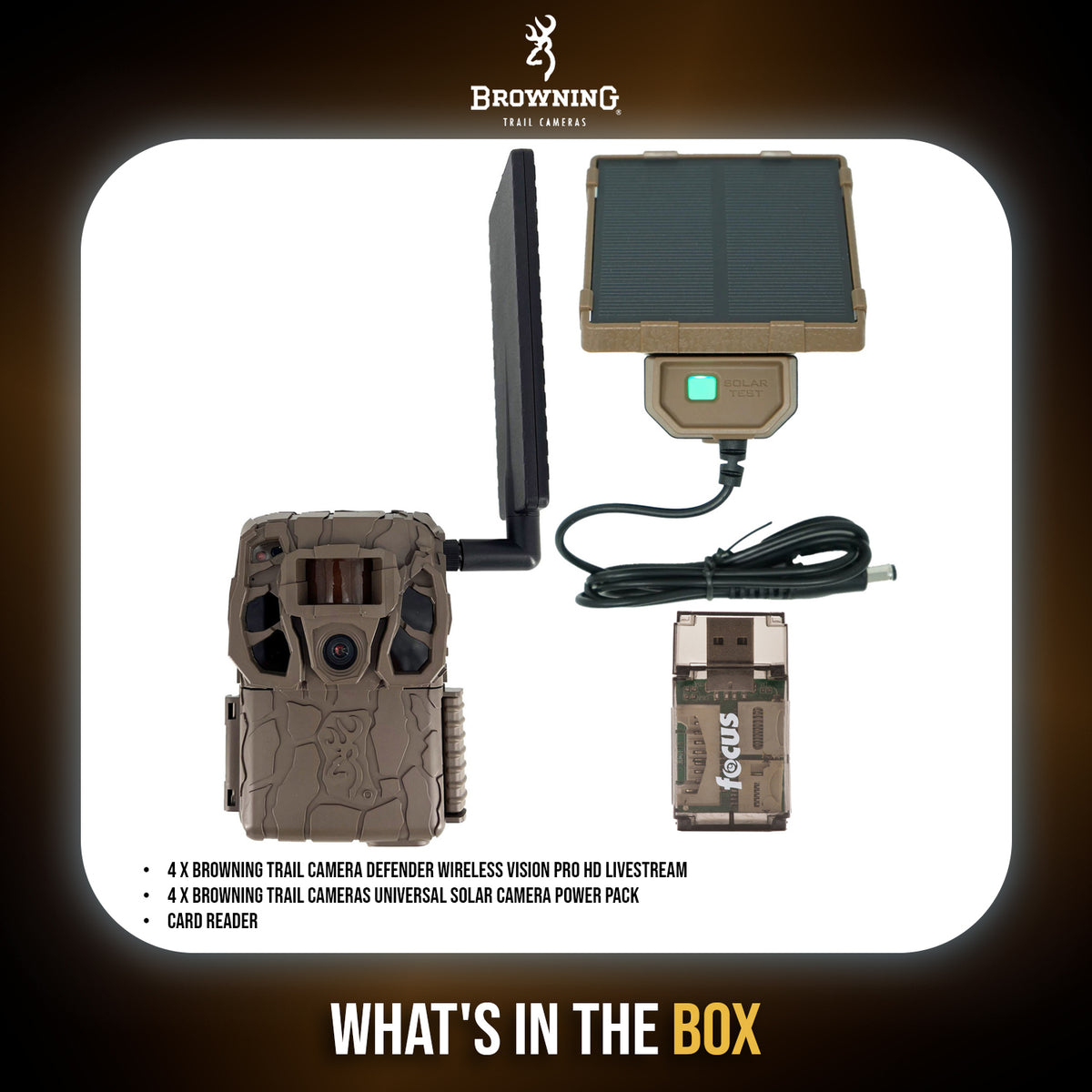 Browning Trail Camera Defender Wireless Vision Pro HD Livestream (4-Pack) Bundle