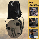 Walker's Razor Digital Ear Muffs (US Flag-FDE) with Walkie/Talkie Bundle
