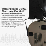 Walker's Razor Digital Ear Muffs (US Flag-FDE) with Walkie/Talkie Bundle