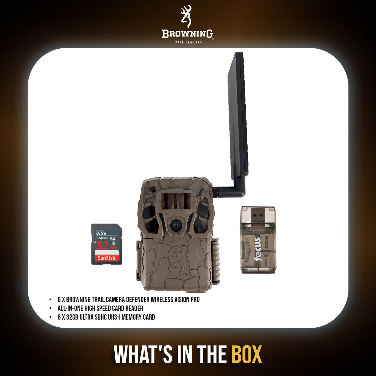 Browning Trail Camera Defender Wireless Vision Pro HD Livestream Bundle