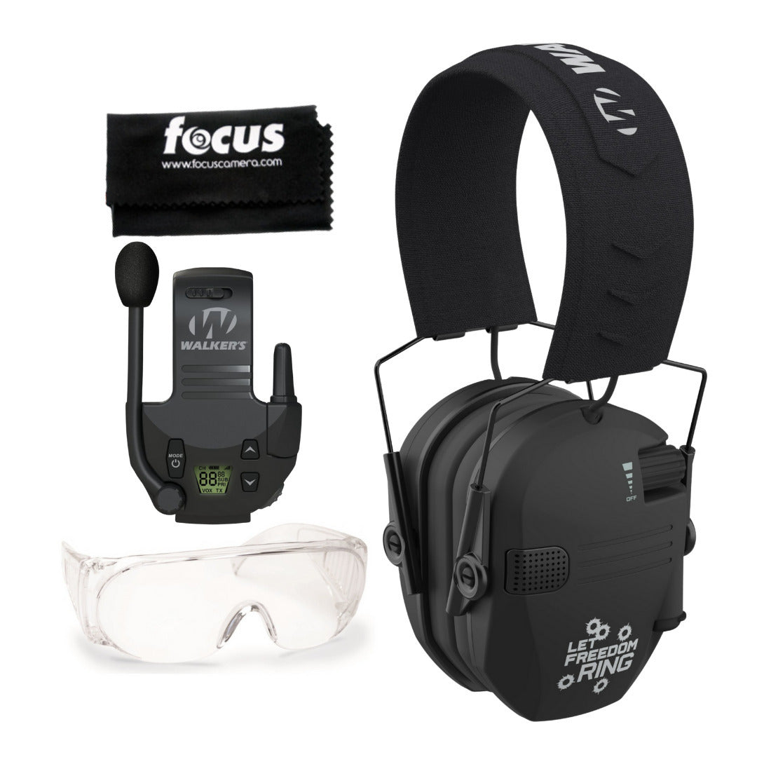 Walkers Razor Walkie Talkie Bundle with Ear Muffs and Accessories