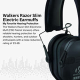 Walker's Razor Slim Electronic Muffs with Walkie Talkie Attachment Bundle