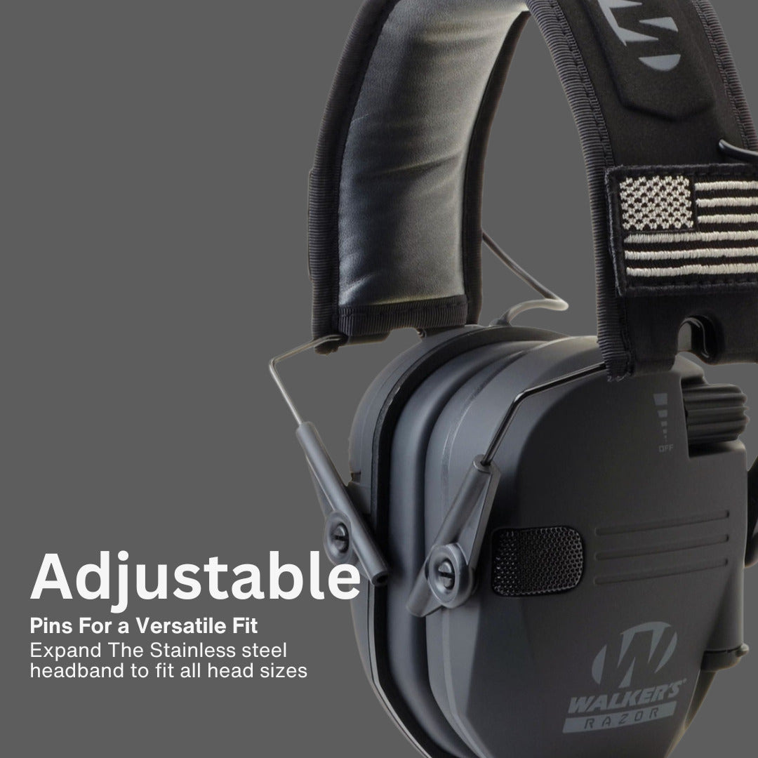 Walkers Razor Digital Ear Muffs (Black Patriot Version) Bundle