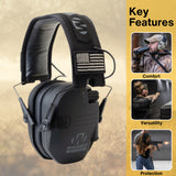 Walkers Razor Digital Ear Muffs (Black Patriot Version) Bundle